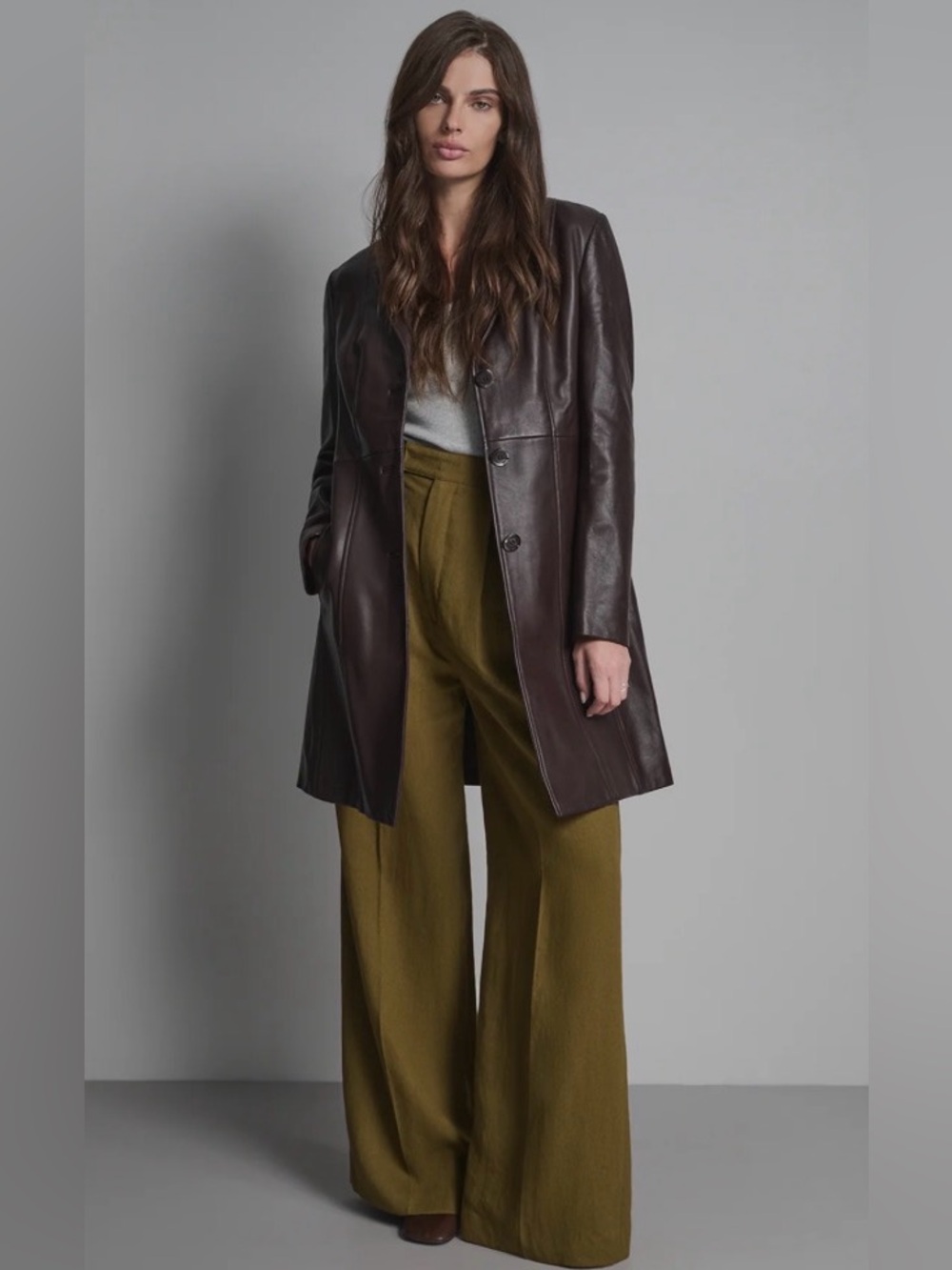Wilsons Leather Womens Black Button-Front Leather Coat